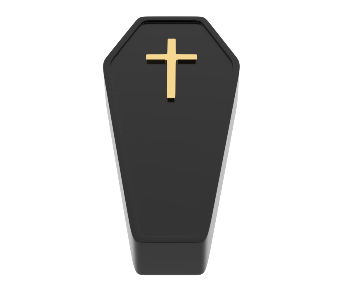 Coffin isolated on background. 3d rendering - illustration png