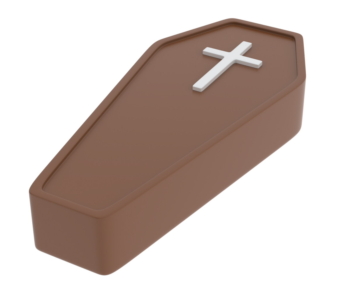 Coffin isolated on background. 3d rendering - illustration png