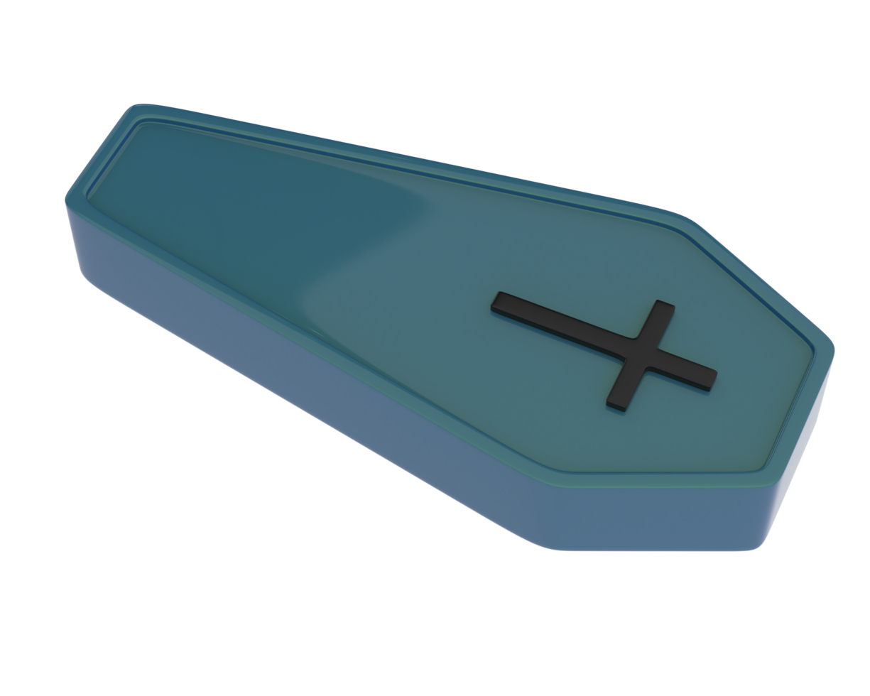 Coffin isolated on background. 3d rendering - illustration png