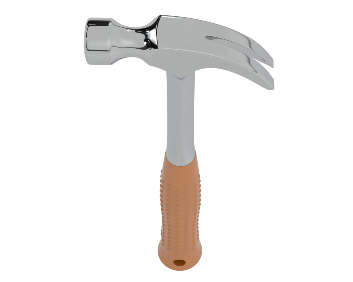Claw hammer isolated on background. 3d rendering - illustration png
