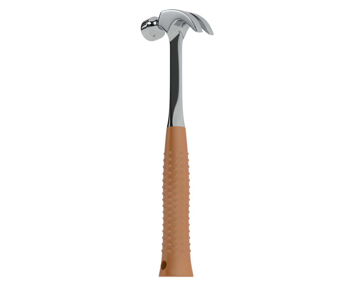 Claw hammer isolated on background. 3d rendering - illustration png