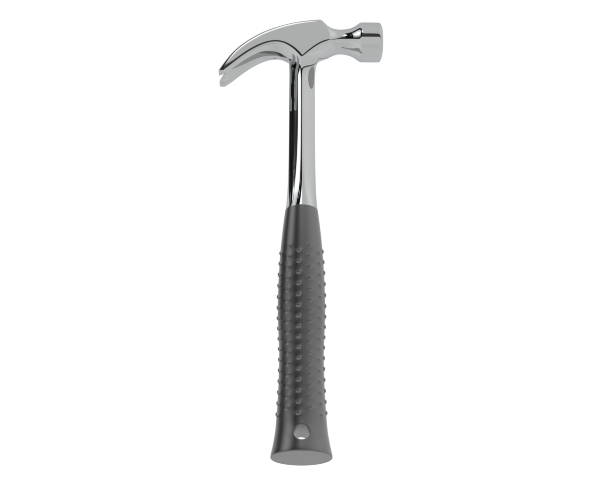 Claw hammer isolated on background. 3d rendering - illustration png