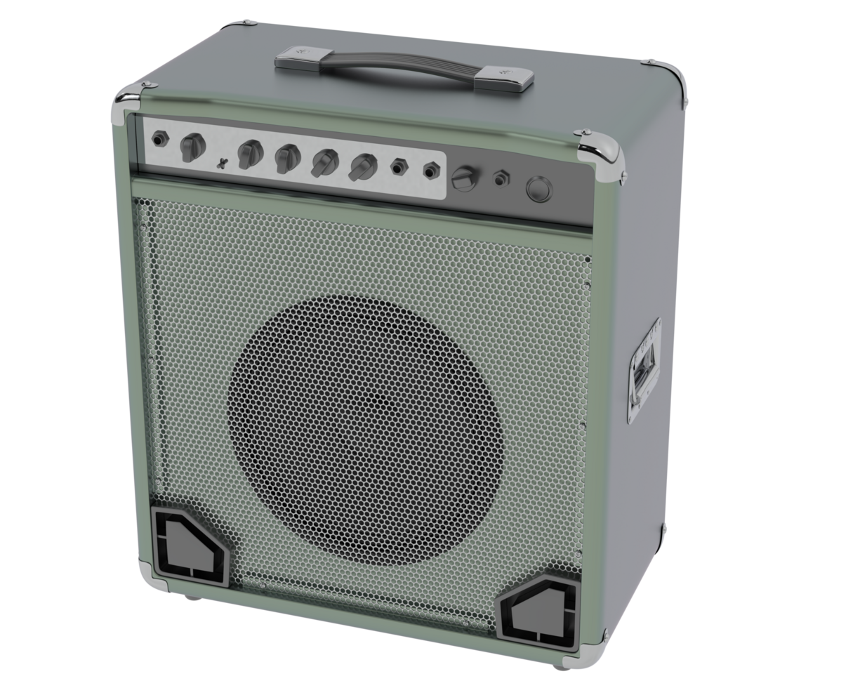 Bass amplifier isolated on background. 3d rendering - illustration png