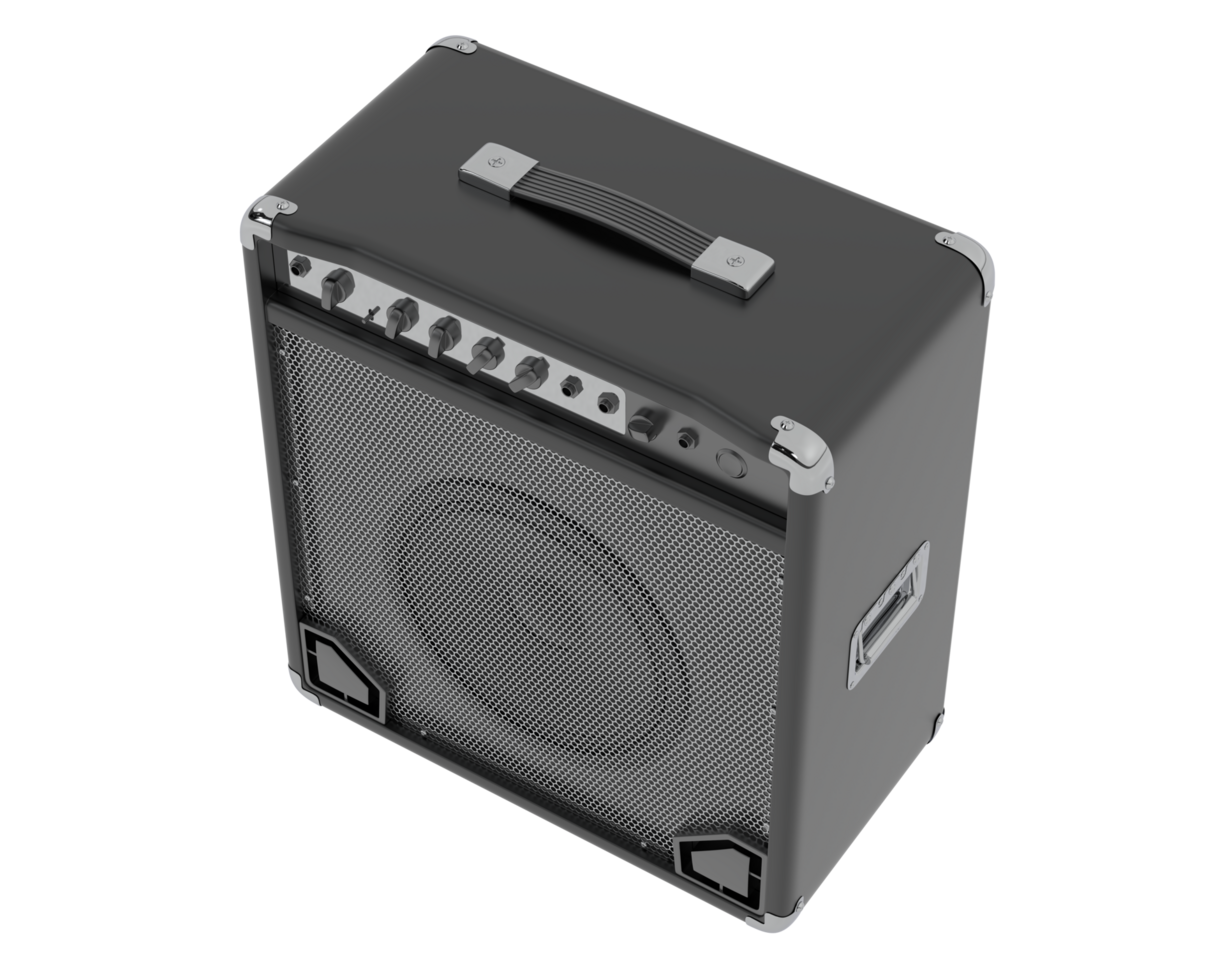 Bass amplifier isolated on background. 3d rendering - illustration png