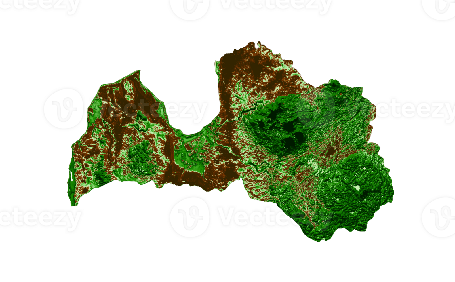 Latvia Topographic Map 3d realistic map Color 3d illustration png
