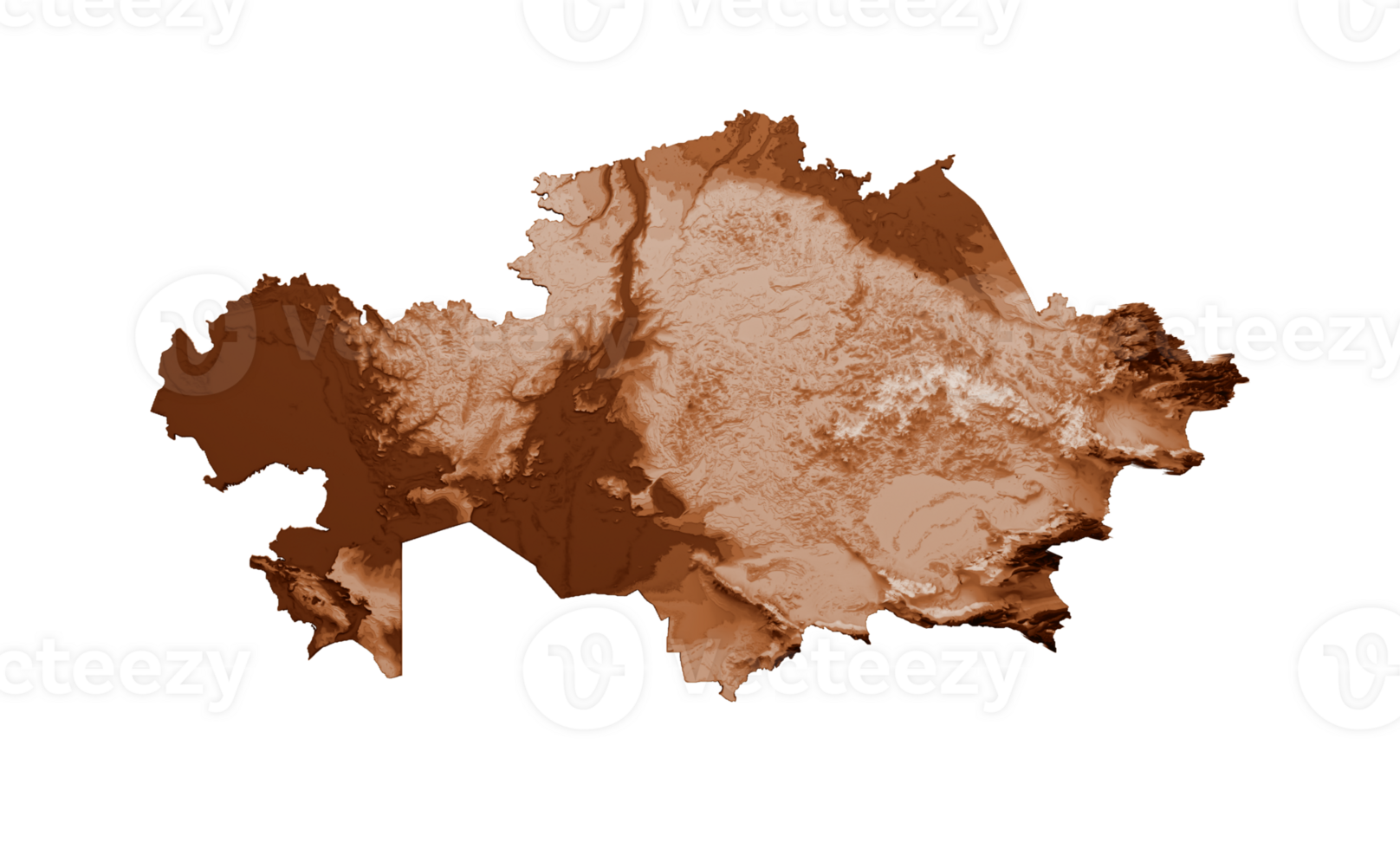 Map of Kazakhstan in old style, brown graphics in a retro style Vintage Style. High detailed 3d illustration png