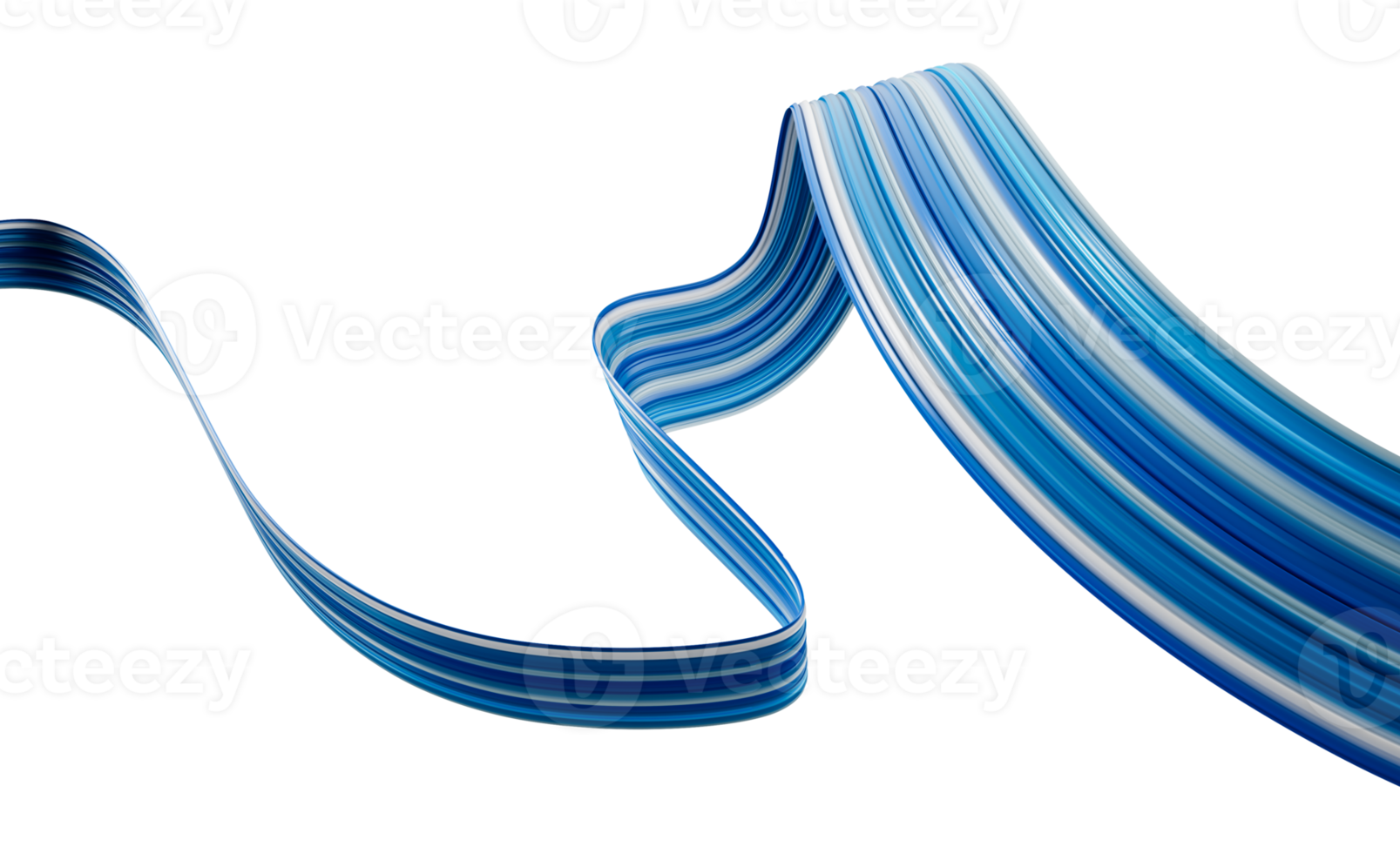Abstract Blue ribbon 3d illustration png