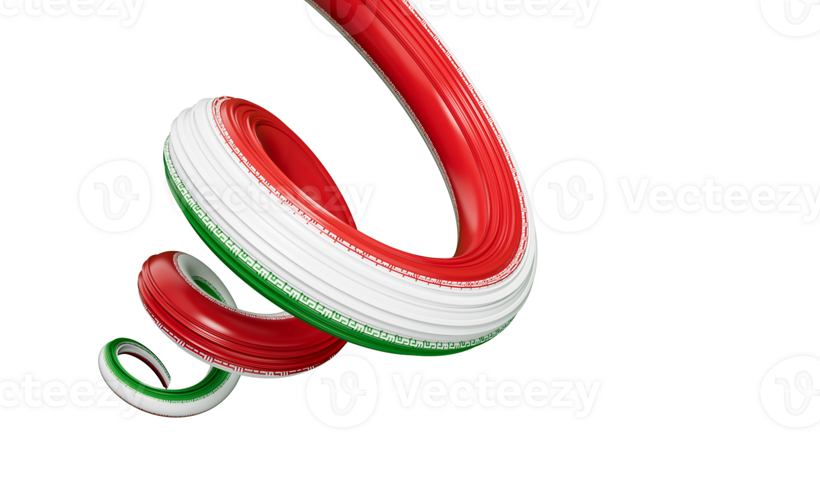 iran flagga band spiral vriden form 3d illustration png
