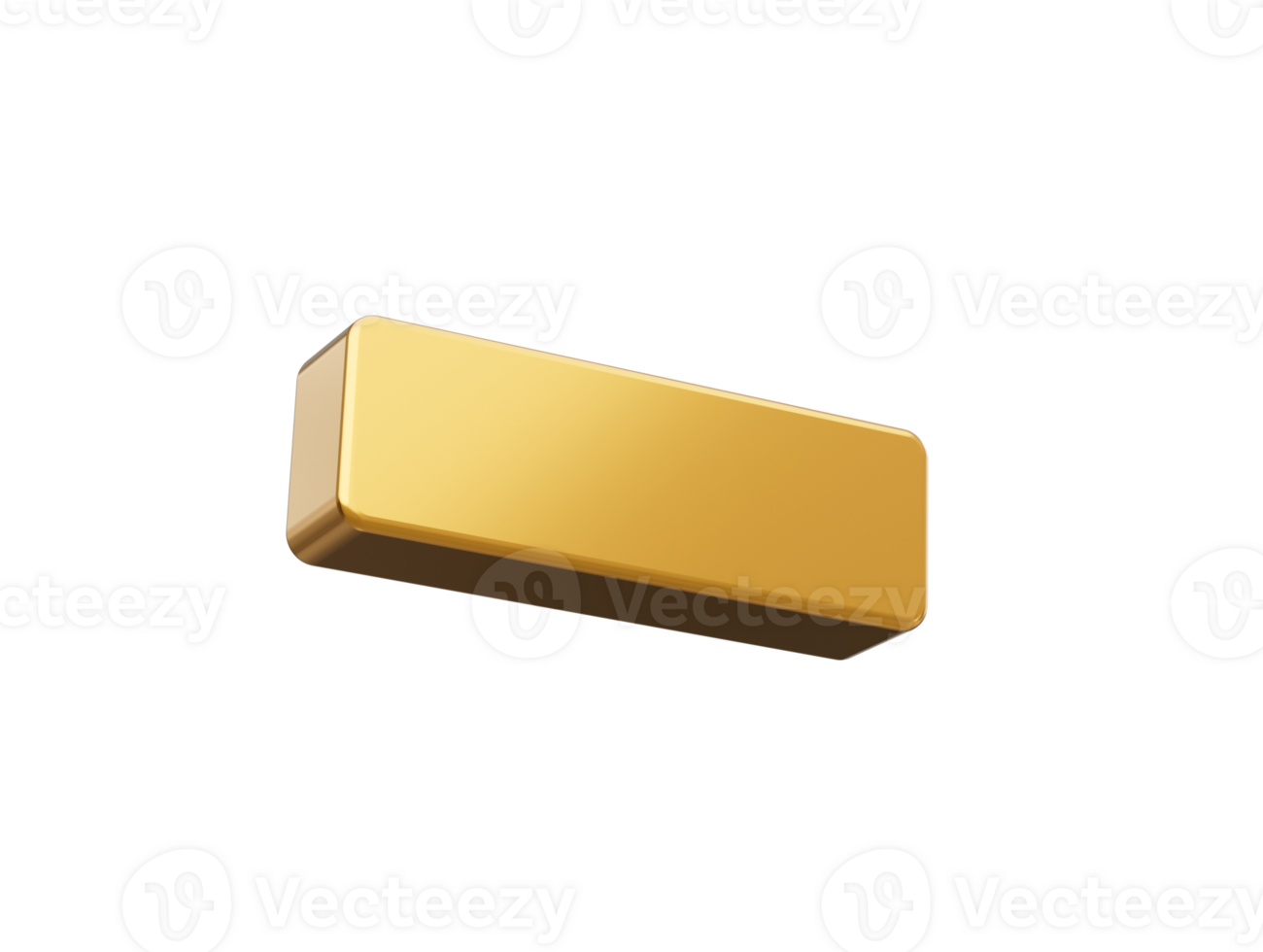 Minus or negative icon. Golden Minus symbol on 3D illustration png
