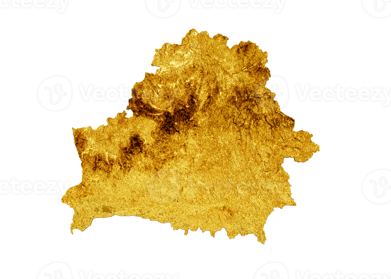 Belarus Map Golden metal Color Height map 3d illustration png