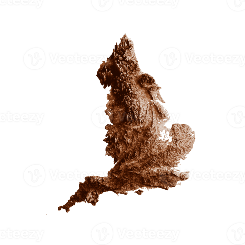 Map of England in old style, brown graphics in a retro style Vintage Style. High detailed 3d illustration png