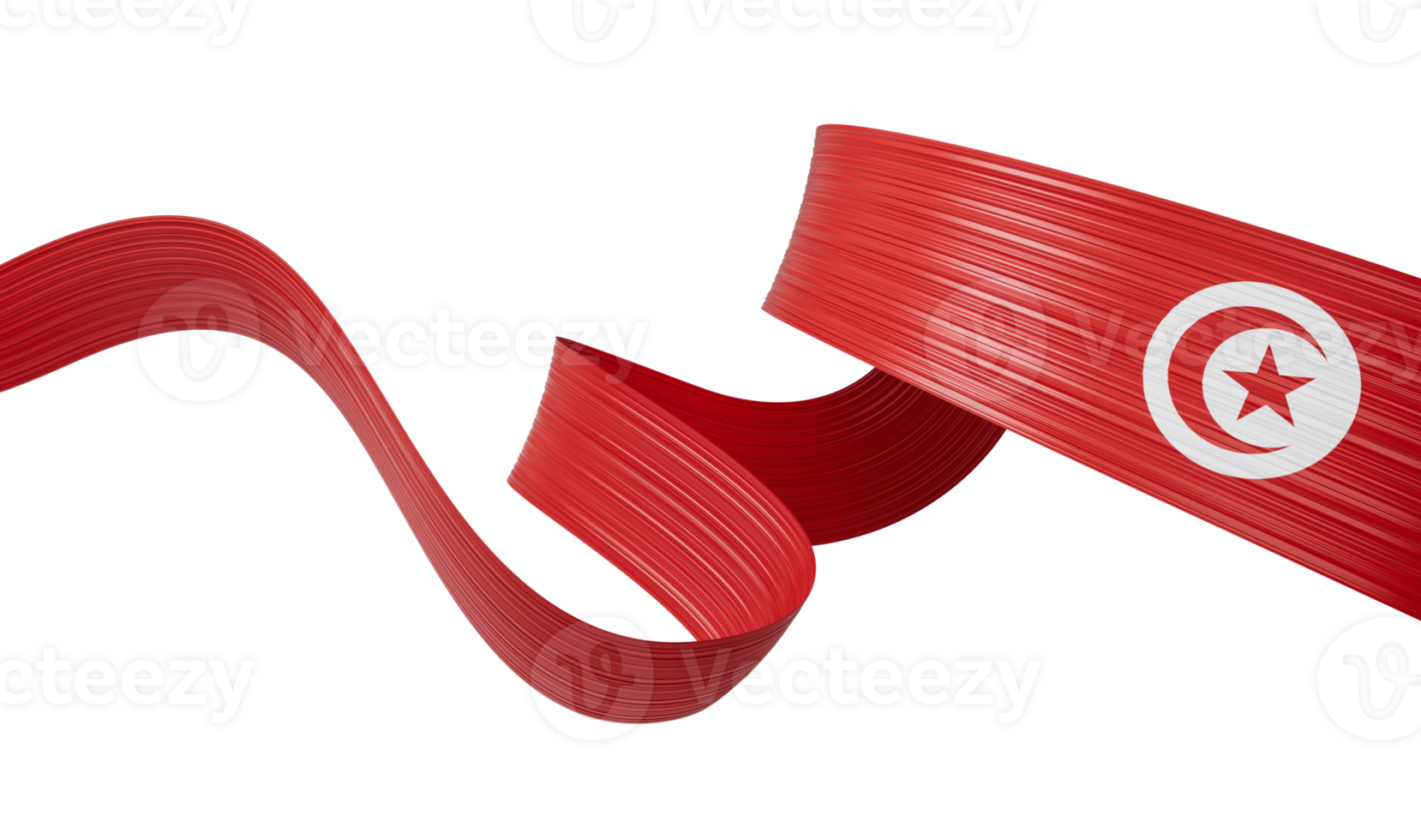 Tunisia flag ribbon 3d illustration png