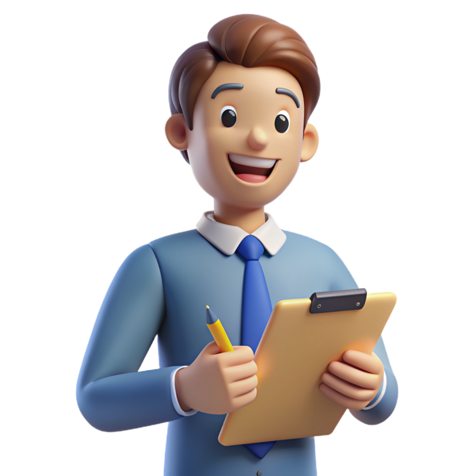 People with Clipboard 3d Render png