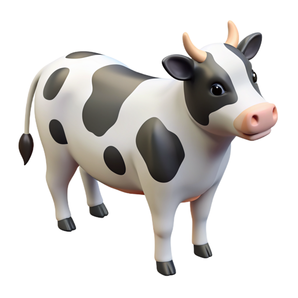 Cow Animal 3d Mascot png