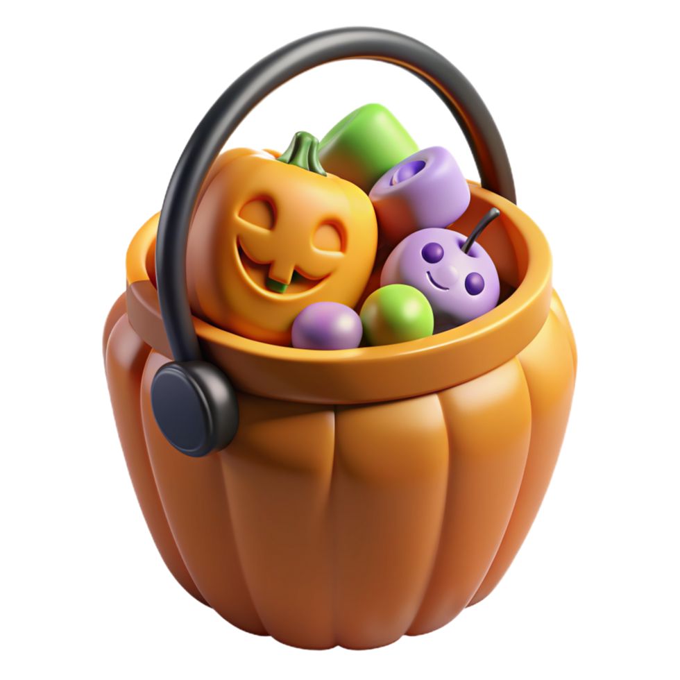 Halloween Bucket 3d Image png