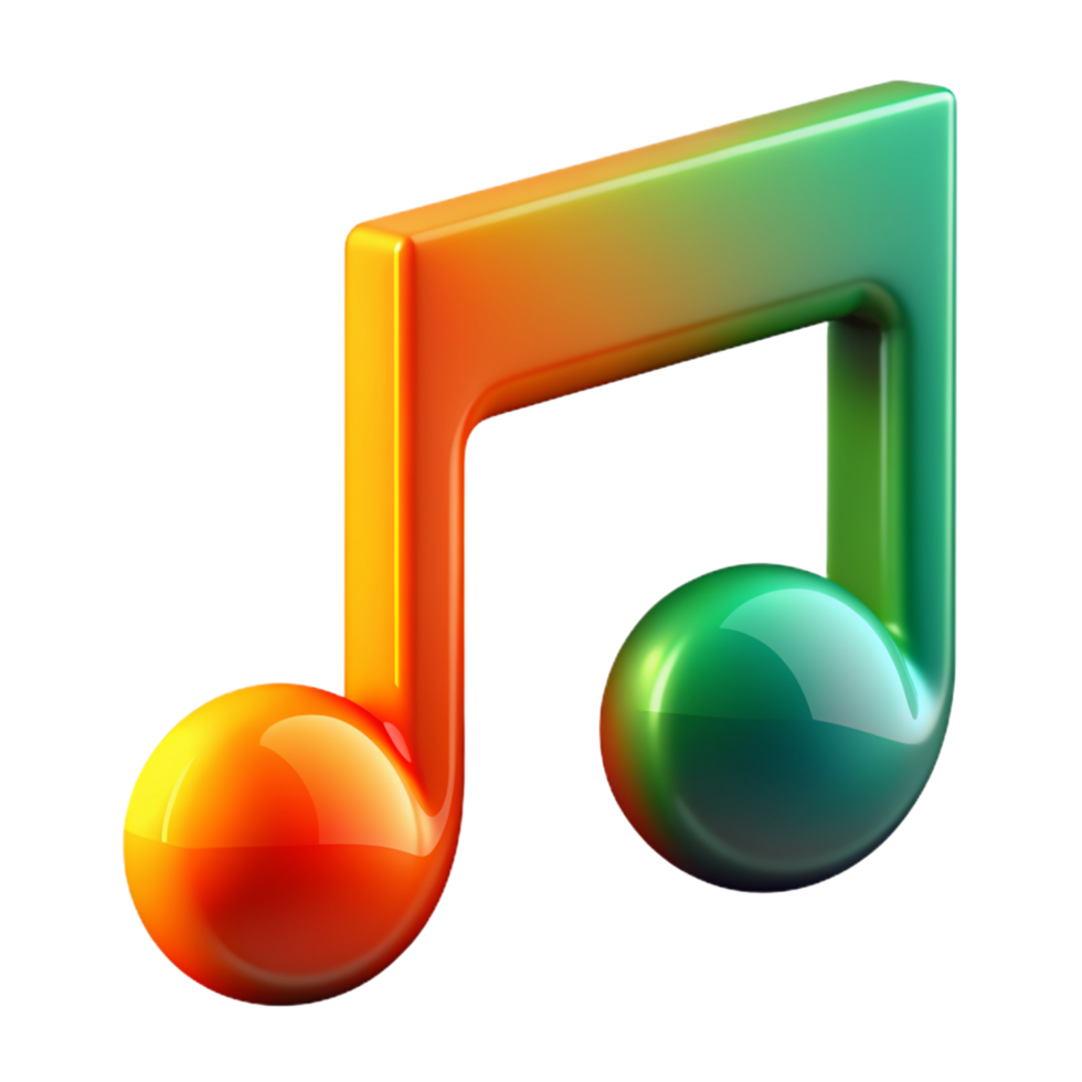 Music Note 3d Render png