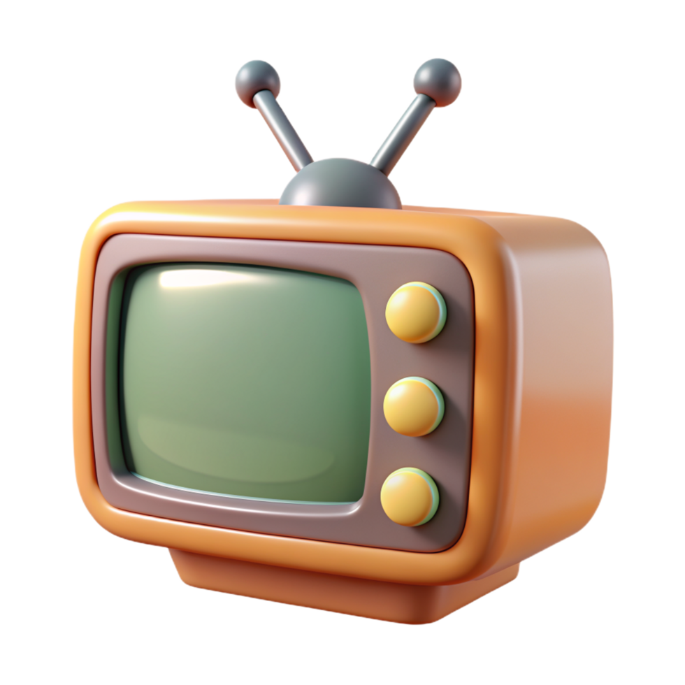 Retro Television 3d Style png