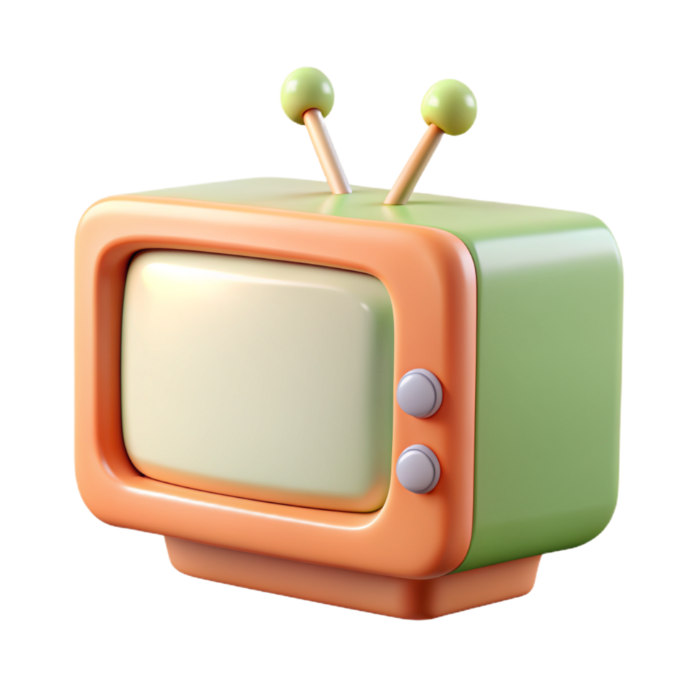 Retro Television 3d Art png