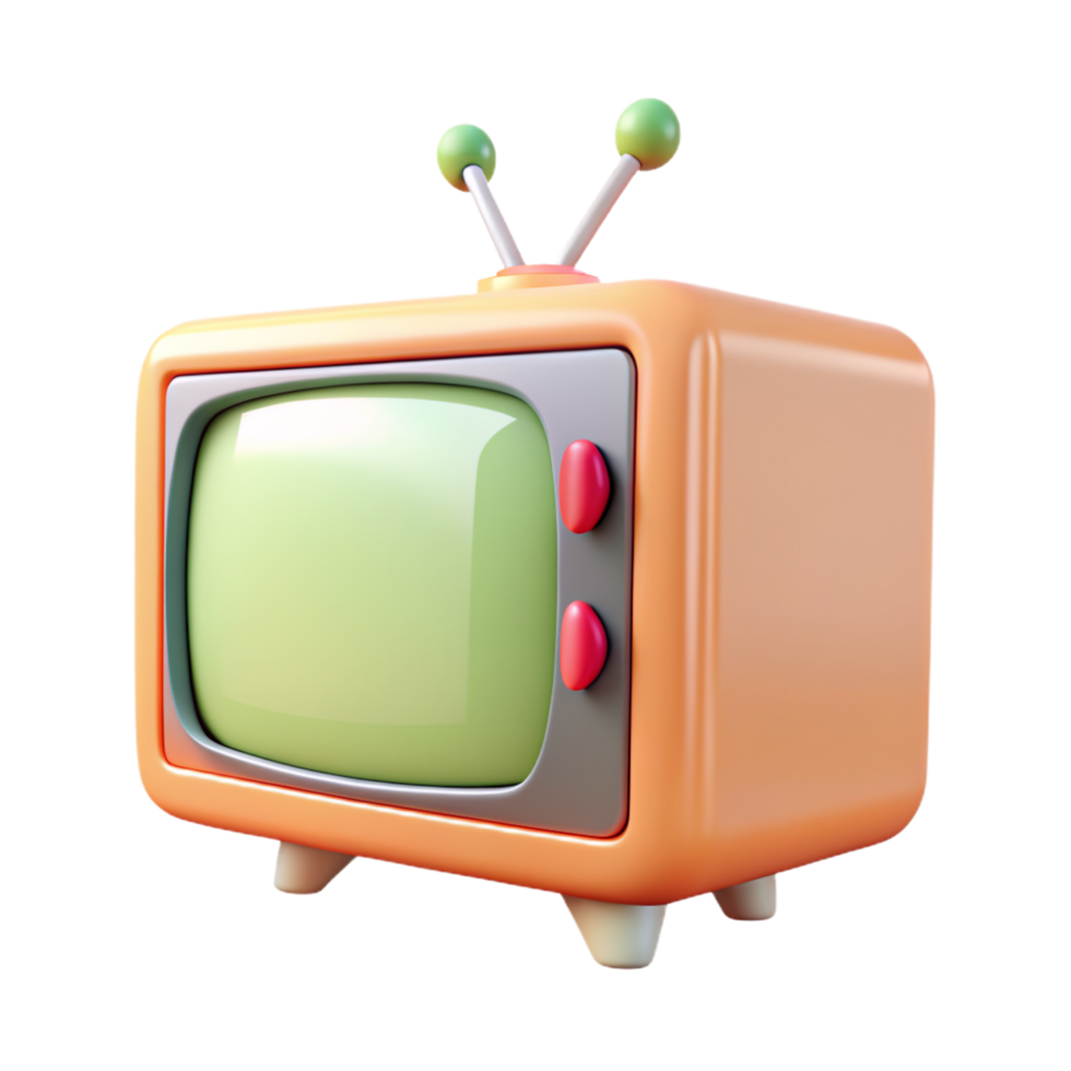 Retro Television 3d Interior png