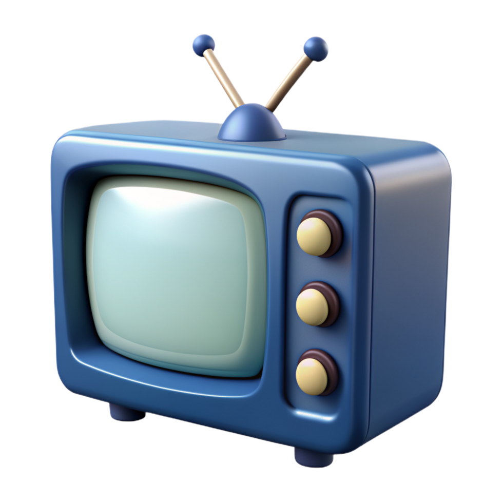 Retro Television 3d Design png