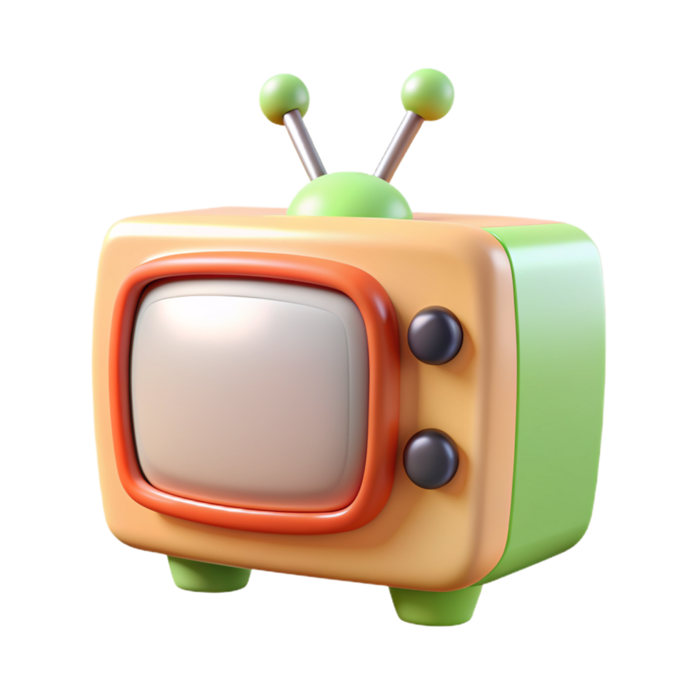 Retro Television 3d png