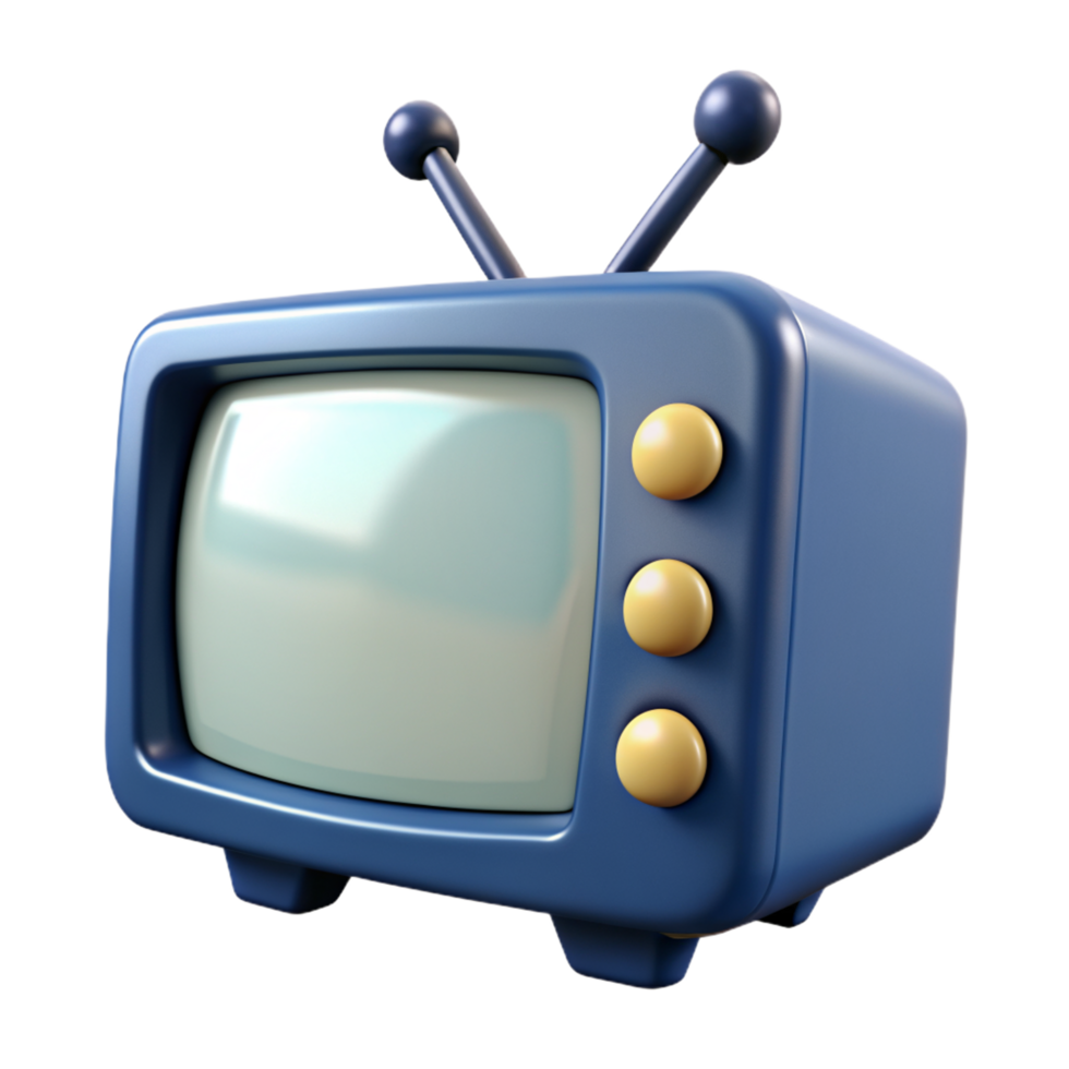 Retro Television 3d Image png