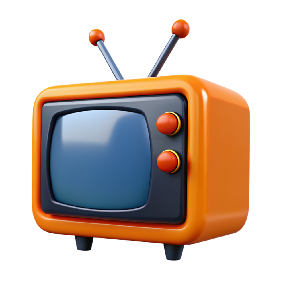 Retro Television 3d Asset png