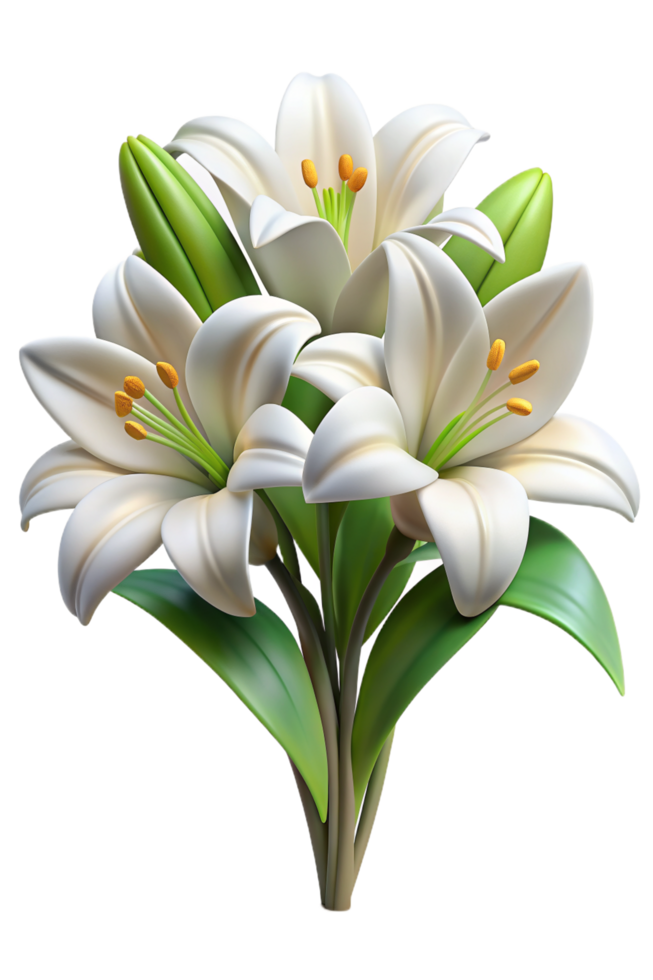White Lily 3d Design png