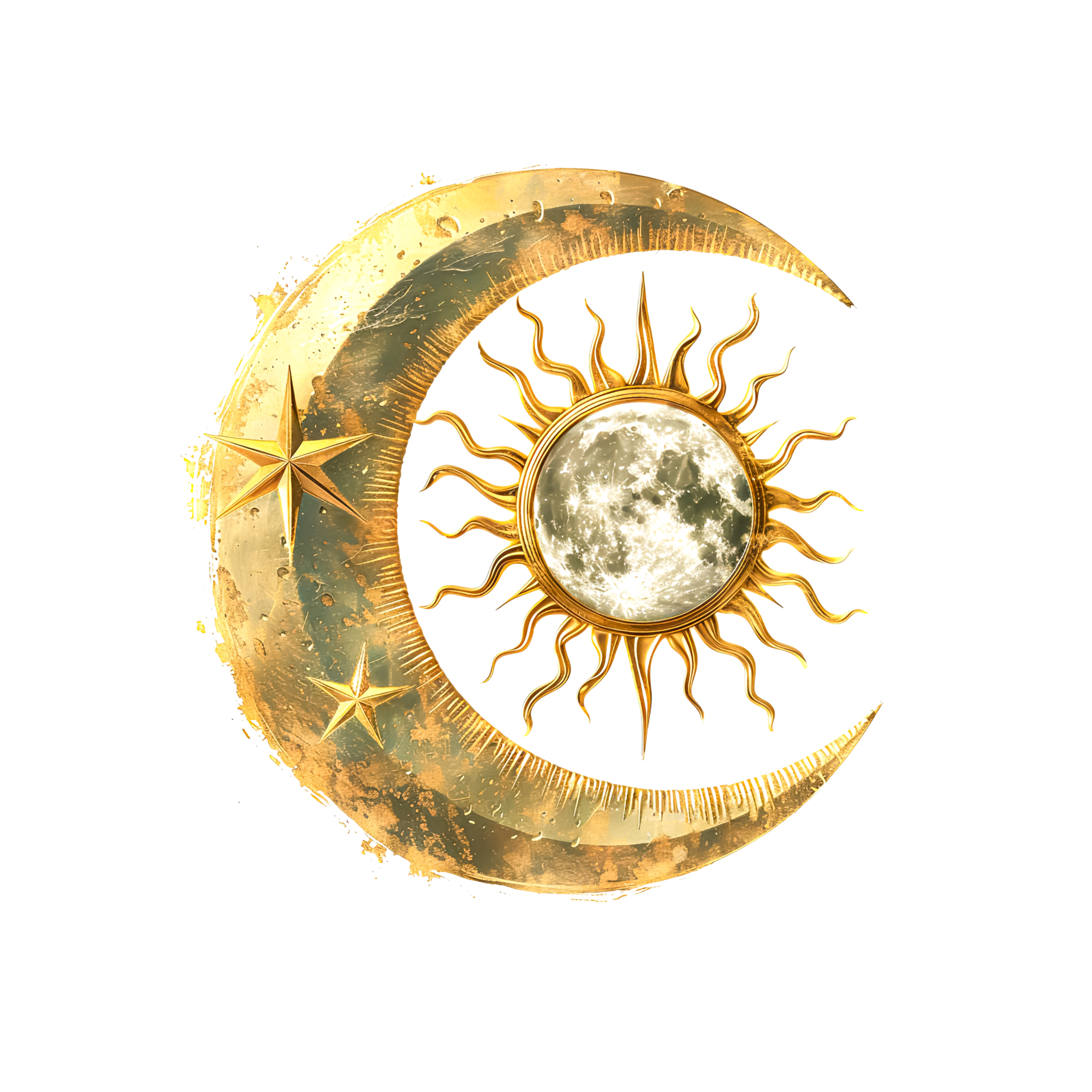 Sun, Moon, and Star in a serene celestial display 46353102 PNG