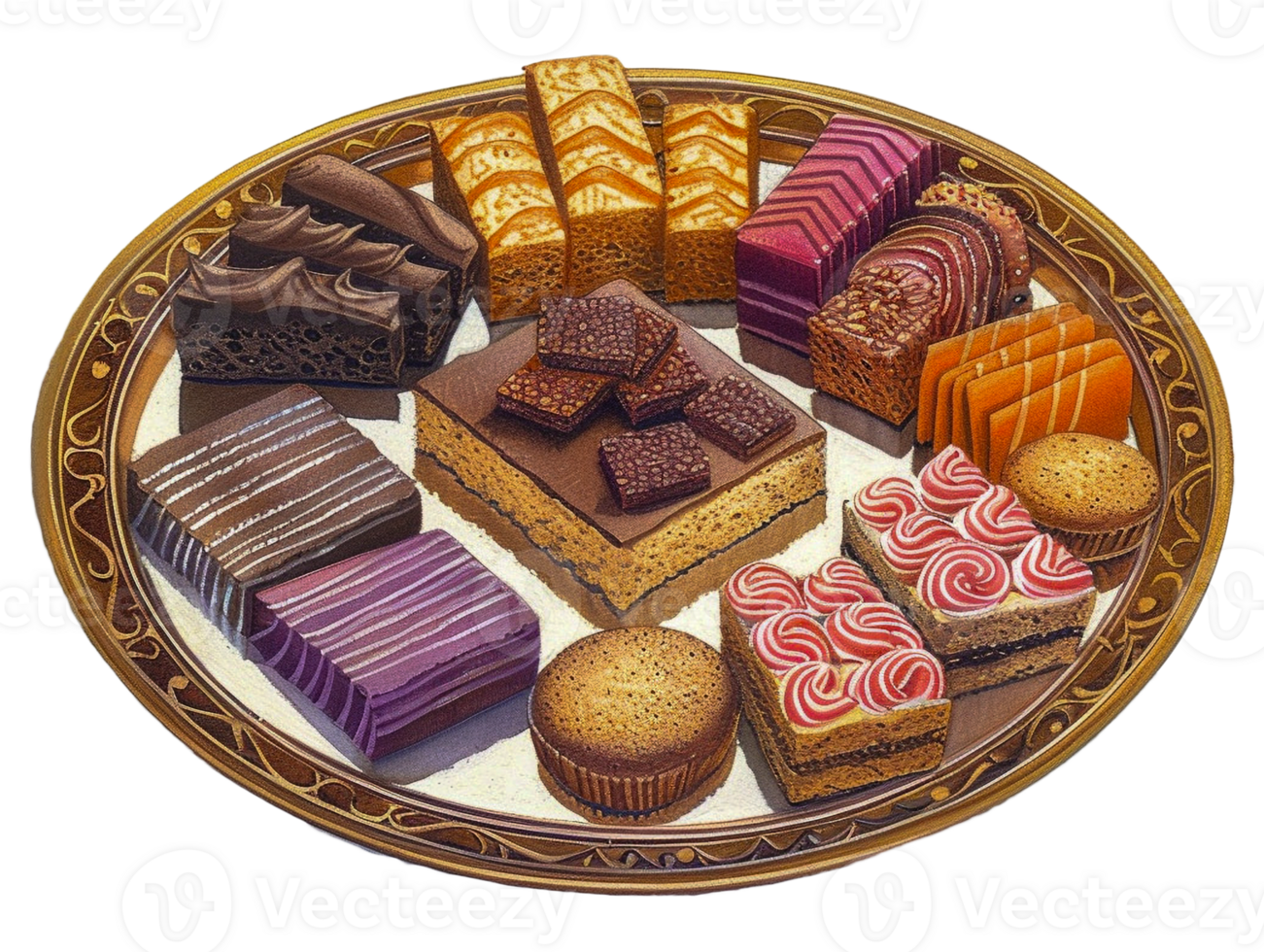 A plate of sweet snack png