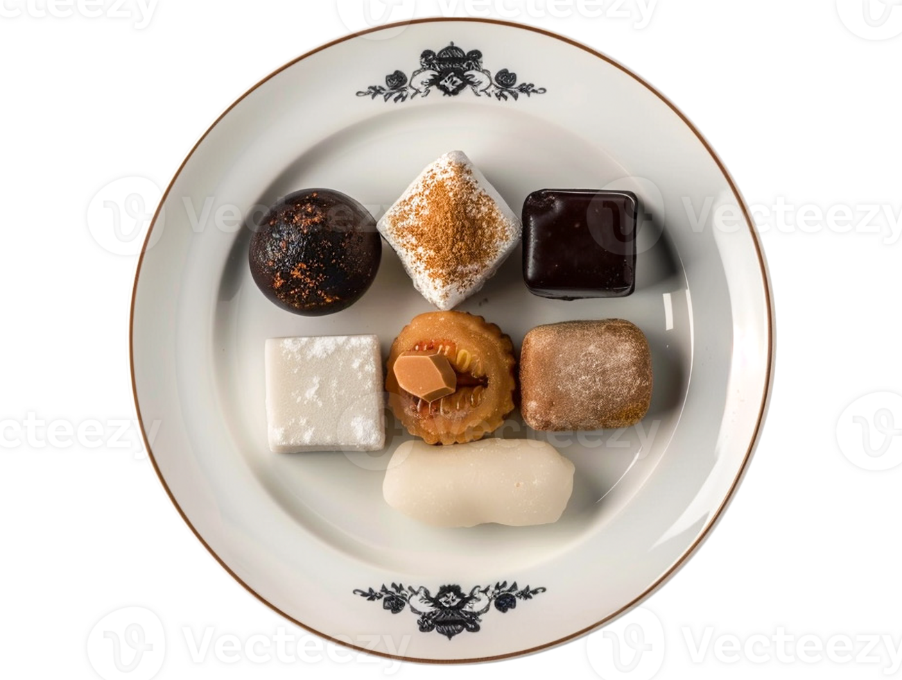 A plate of sweet snack png