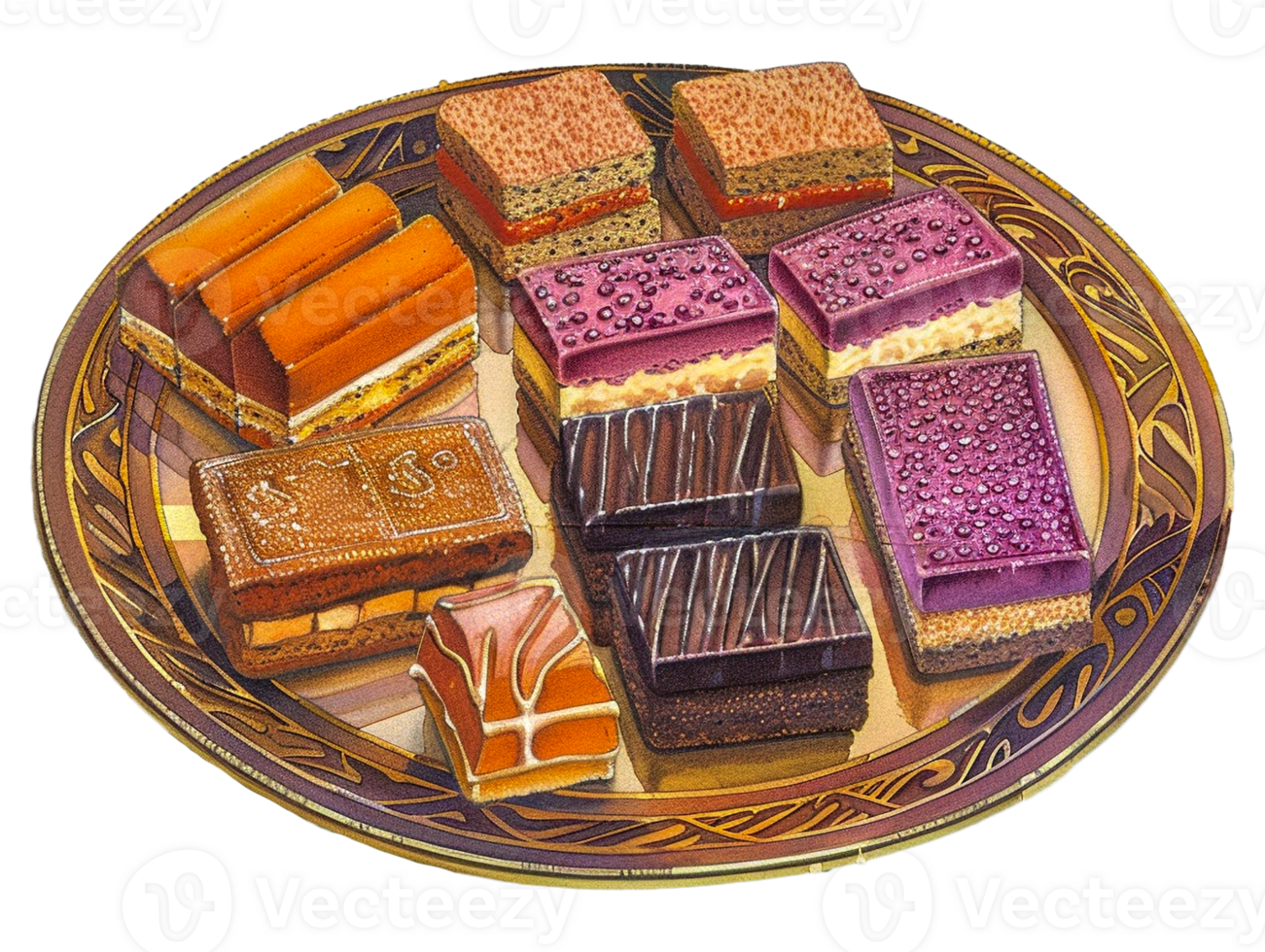 A plate of sweet snack png