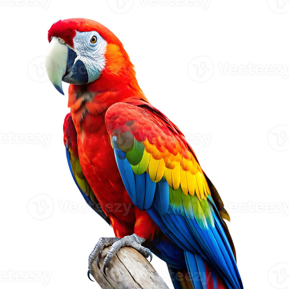 scarlert macaw isolated on transparent background png