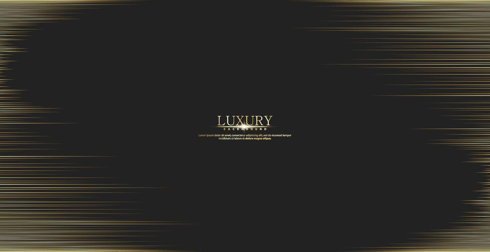 Black abstract premium background with golden lines. Modern luxury concept. illustration vector