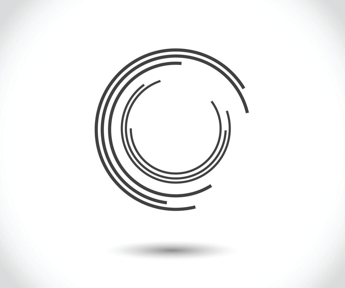 Abstract Lines in Circle Form, Design element, Geometric shape, Striped border frame for image, Technology round Logo, Spiral Illustration vector