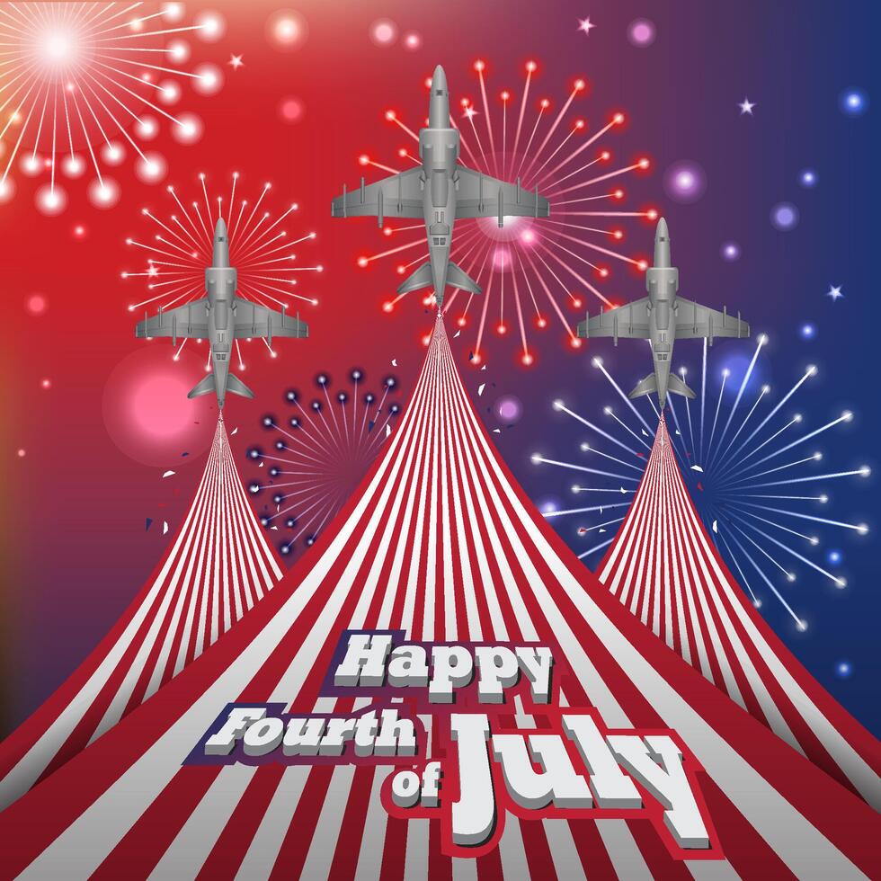 4th of July. US Independence Day Design Background. 4th of July Happy Independence Day Poster. Fourth of July Independence Day. Fourth of July background design vector