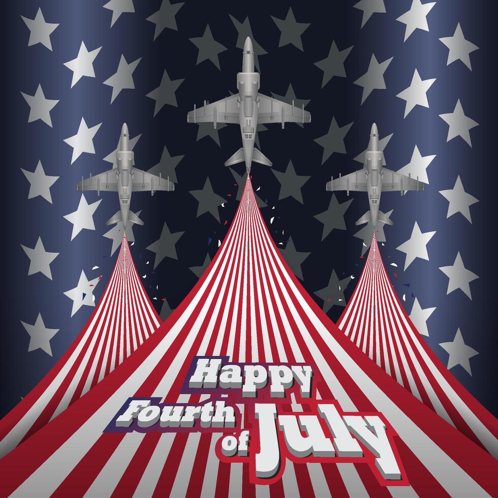 4th of July. US Independence Day Design Background. 4th of July Happy Independence Day Poster. Fourth of July Independence Day. Fourth of July background design vector