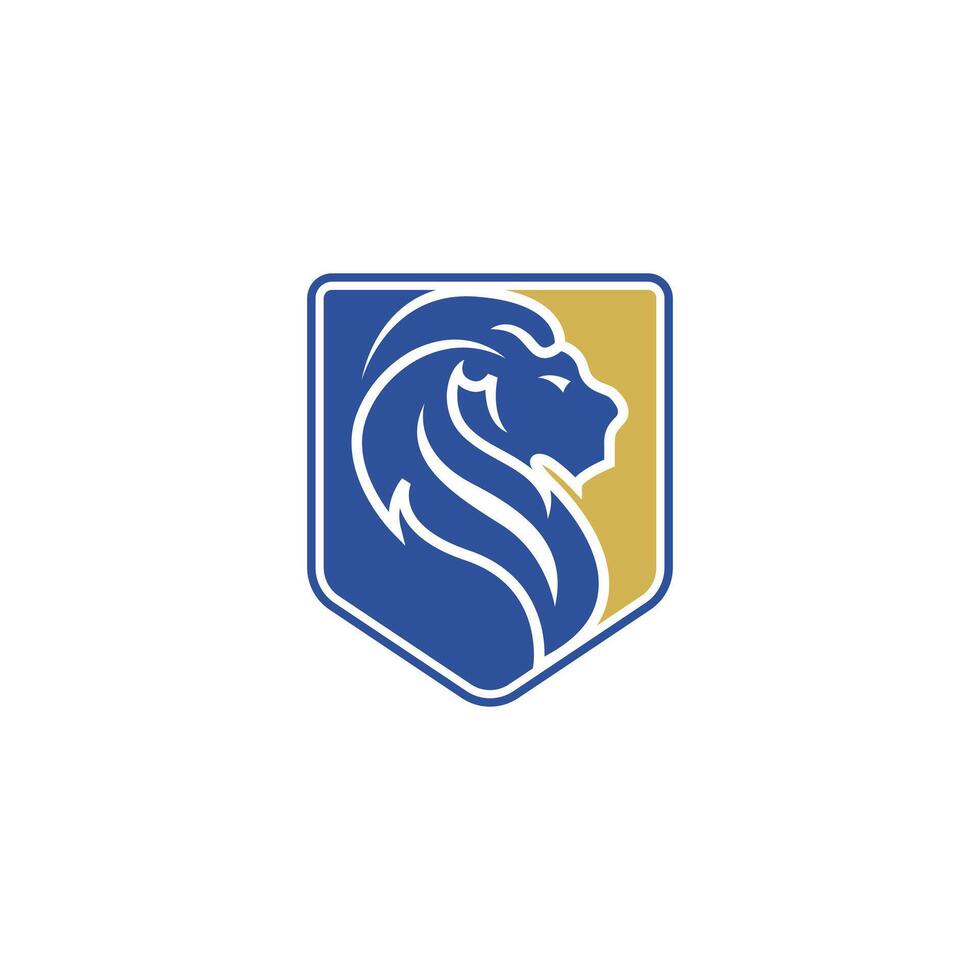 Lion Shield Logo Abstract Polygonal Lion King Character Color Lion Mascot. vector