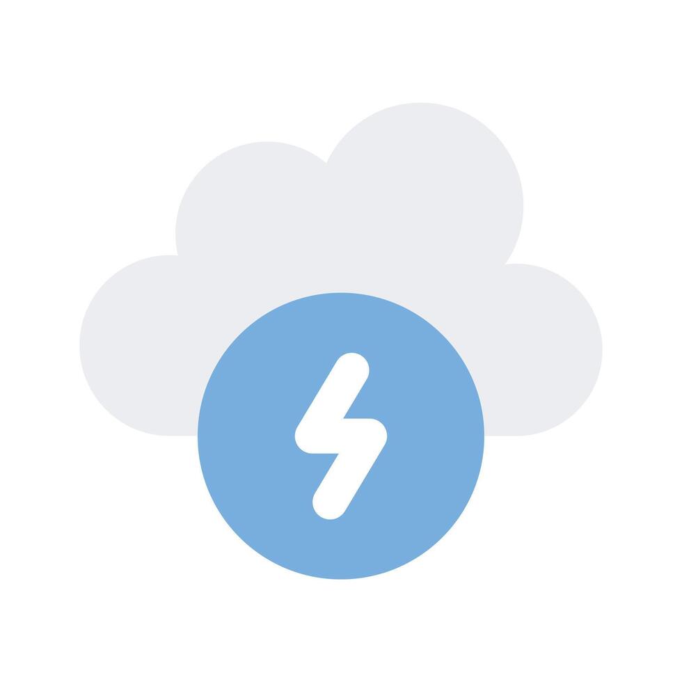Lightning bolt with cloud, icon of weather thunderstorm in modern style vector