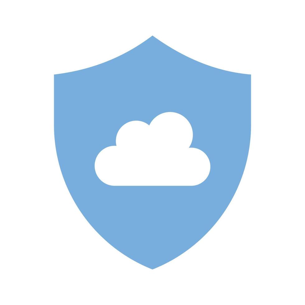 Secure cloud, cloud protection, cloud security icon design vector