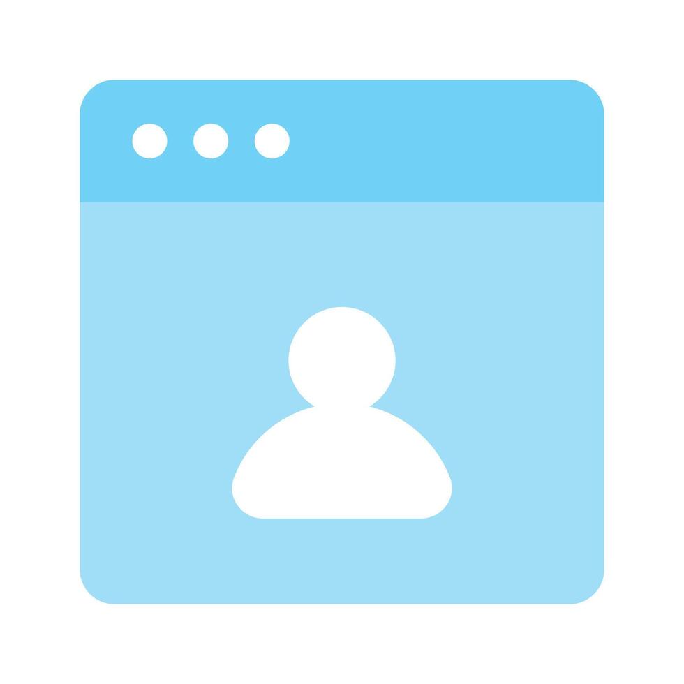Person inside webpage showing concept icon of web user vector