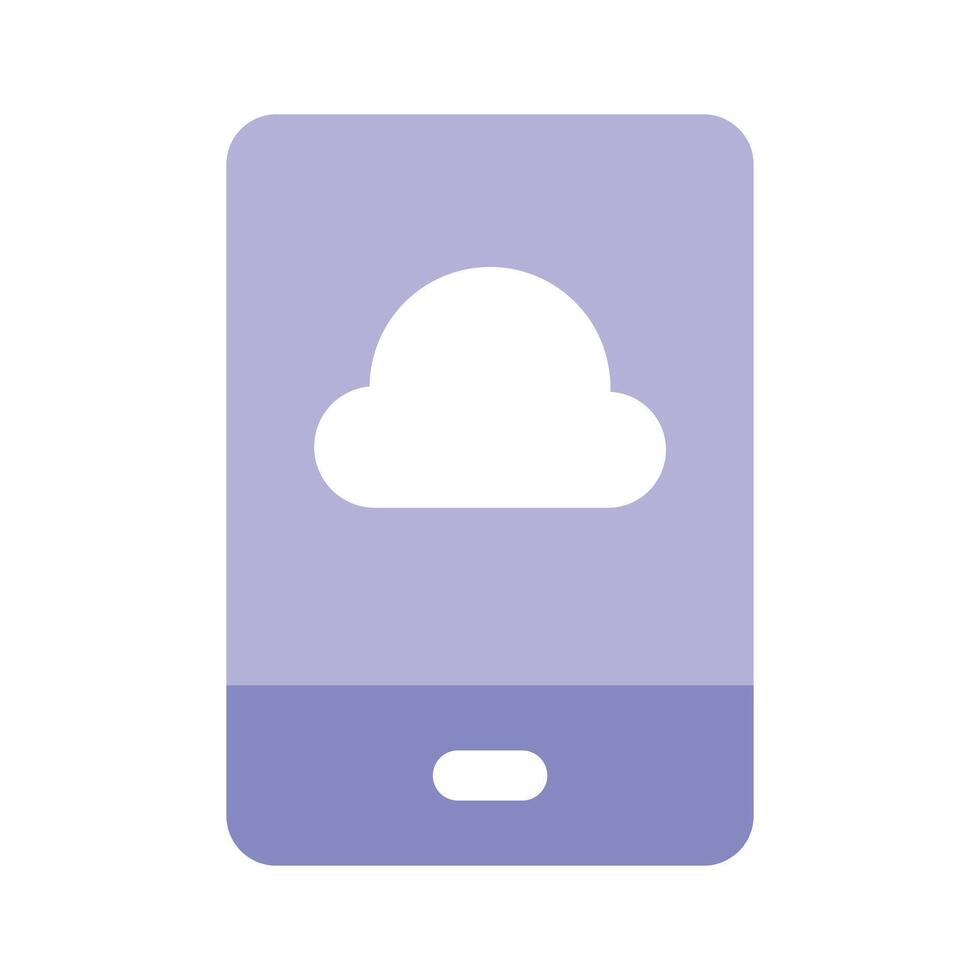 Cloud computing, mobile with cloud, icon of mobile cloud vector