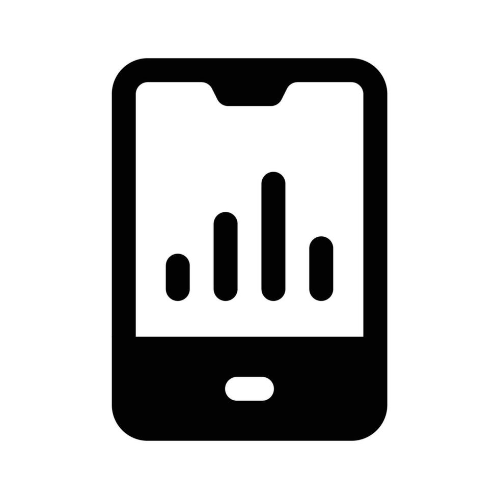 Data chart inside mobile showing of mobile data analysis in trendy style vector