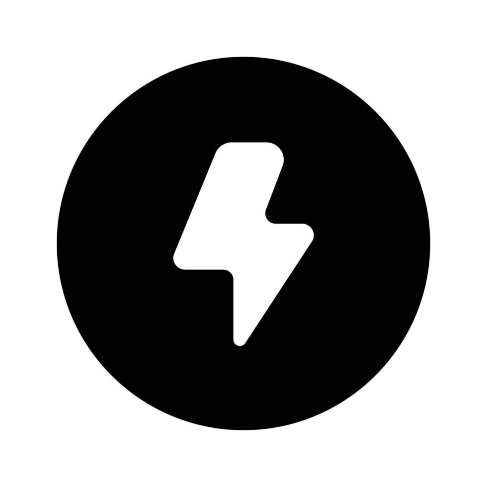Thunder sign inside circle, icon of energy coin vector