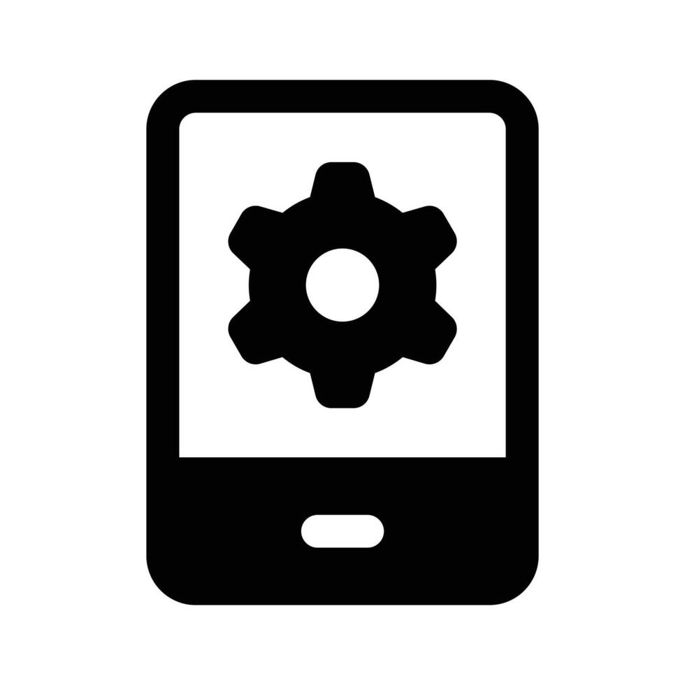 Gear inside mobile, concept icon of mobile setting vector