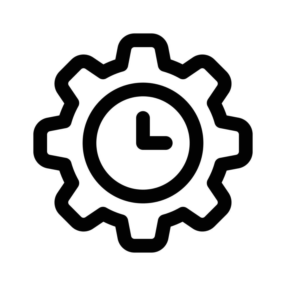 Clock with gear showing concept of time management, high quality graphics vector
