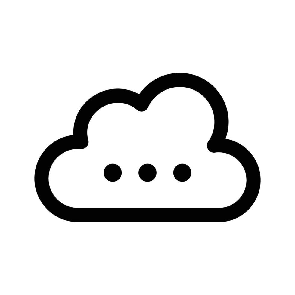 Three dots on cloud showing concept icon of cloud menu vector