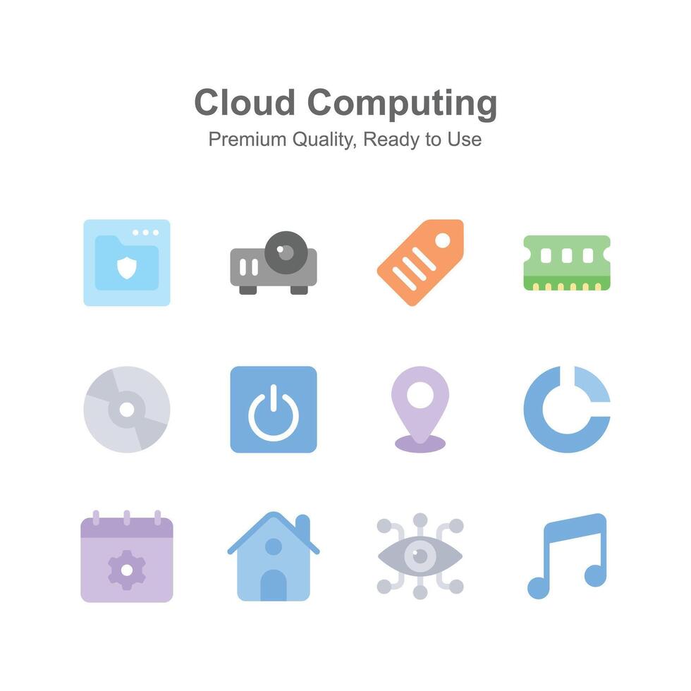 Visually perfect unique icons set of cloud computing in trendy style vector