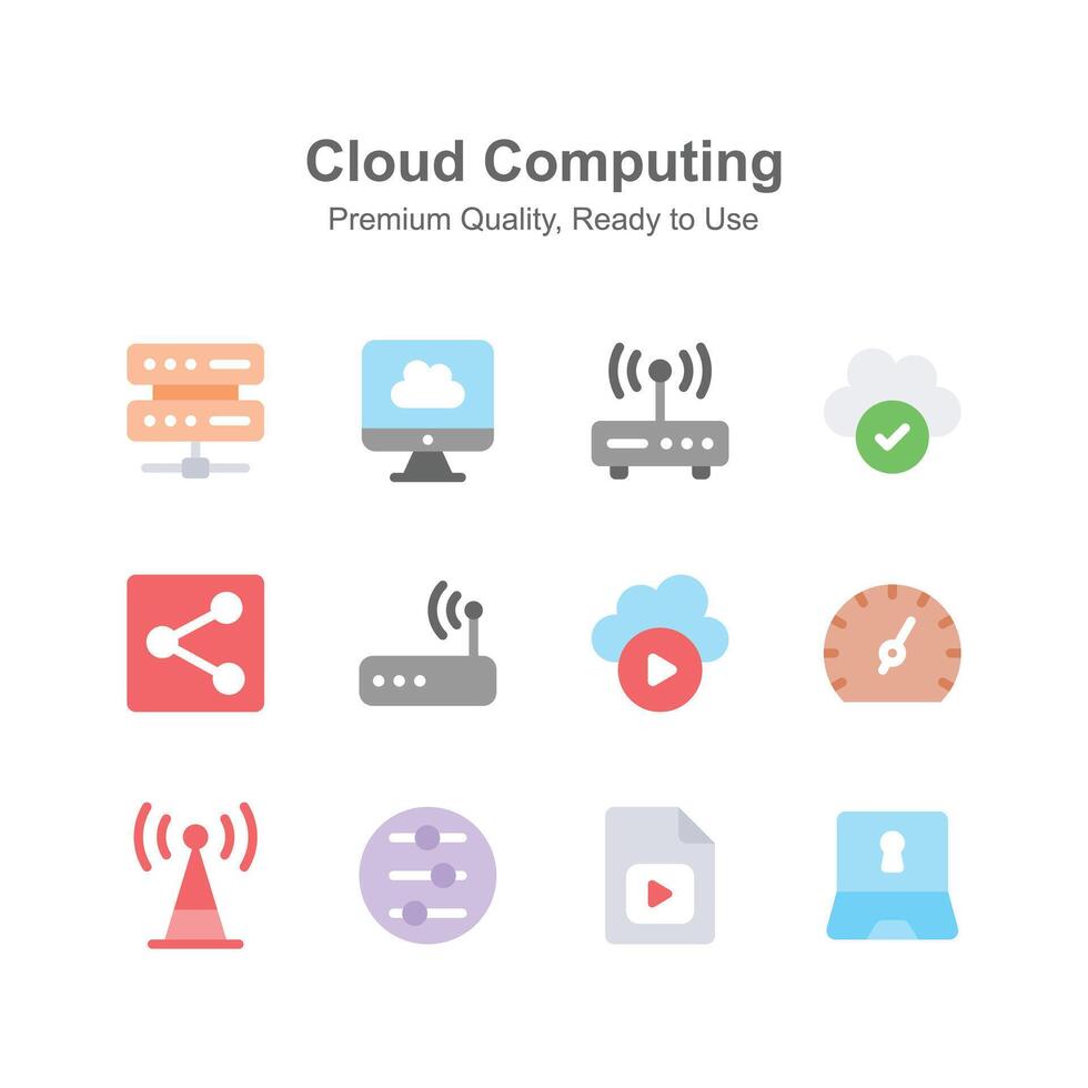 Check this amazing cloud computing icons in modern style vector