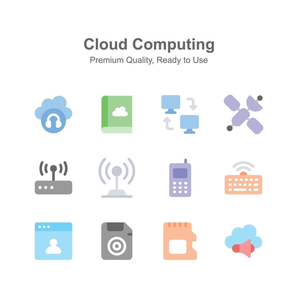 Get your hands on this premium cloud computing icons set vector